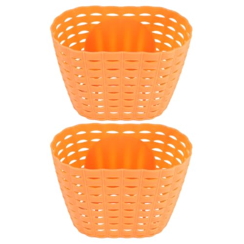 GANAZONO Cesta para Bicicleta Infantil de Plástico Naranja Desmontable, 2 Piezas, Accesorio Práctico y Resistente al Agua para Almacenamiento y Paseo Seguro