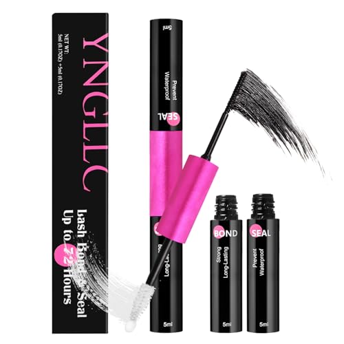 Lash Bond and Seal Waterproof for 72 Hours, Lash Cluster Glue Long Lasting 2-in-1 Lash Glue for Eyelash Clusters - 5ml+5ml