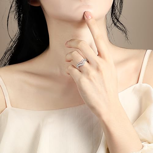 Bague d'éternité JALOKIVI en argent 925, le cadeau idéal d'alliances empilables pour elle - 2