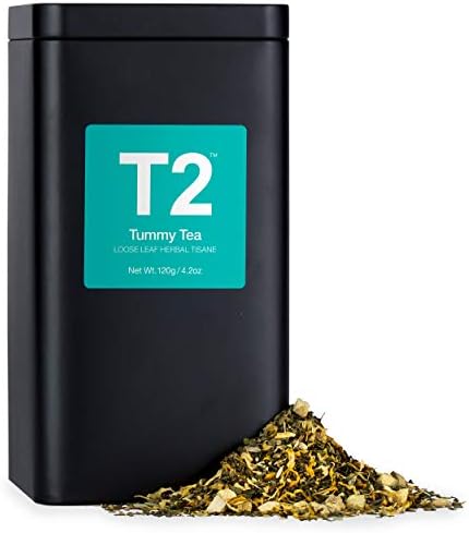 T2 Tea - Tummy Tea, Herbal Tisane 25 Tea Bags in a Box, Peppermint & Liquorice Flavoured Herbal Tea, 37g