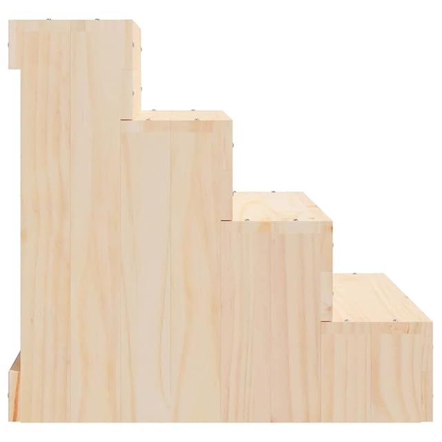 Foto 5 de 6 de vidaXL Escalera para mascotas madera maciza de pino 40x49x47 cm
