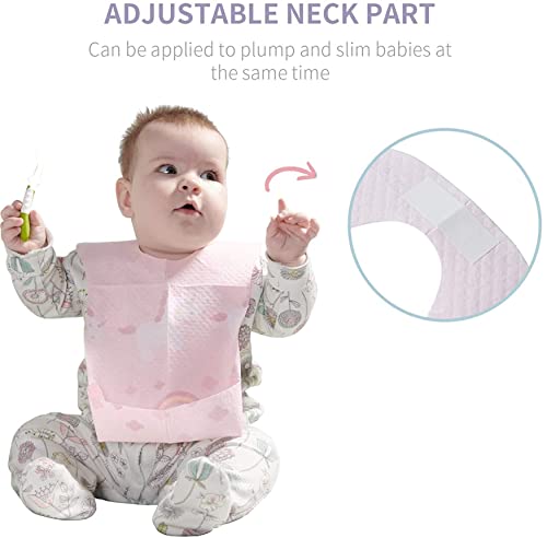 Image of THE LITTLE LOOKERS Disposable Use & Throw Baby Bibs /Disposable Feeding Bibs /Burp | Stick on Tape Closure | Travel & Eco-Friendly Baby Bibs For Newborns /Infants /Toddlers (Multi -Pack of 10)