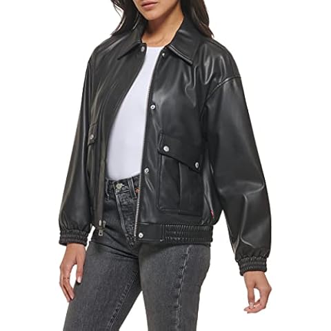 Levi's Women's Lightweight Faux Leather Bomber Jacket Cover