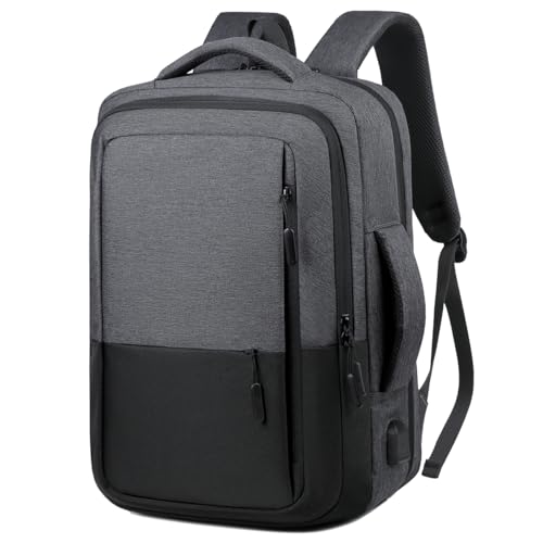 VGOAL Laptop Backpack fit 17.3 inch, Lightweight Carry on Travel Casual Daypack Business Backpack with USB Charging Port for Work, Travel, Daily Use(Grey)