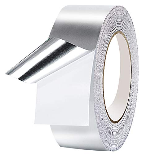 2inch x 5.5Yards Silver Aluminum Foil Tape, 3.9mil Adhesive Aluminum Air Duct Tape for Sealing & Patching Hot and Cold HVAC, Pipe