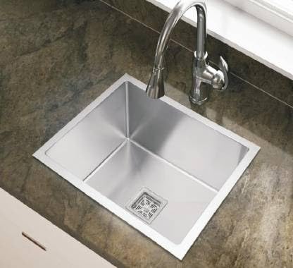 Greenly Silver Matte Finish Stainless Steel Single Bowl Modular Kitchen Sink (24X18X10 Inch) - Satin Series