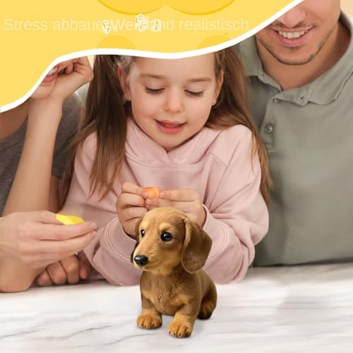 GTFYUDGH Spielzeug Hund Dackel, 17x15x10cm Plüschtier Hund Realistisch Dackel, Dackels Kuscheltier, Süßes Realistisches Wurst Hunden Welpe Stofftier Für Kleinkinder Mädchen Geschenk Geburtstag
