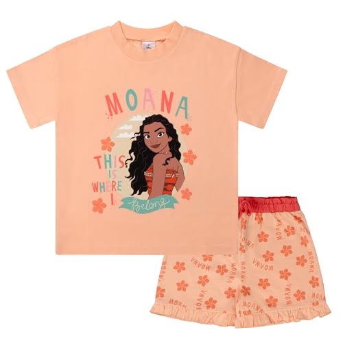 Disney Moana/Vaiana - Ensemble de Pyjama à Manches Courtes pour Les Enfants - 100% Coton - 9-10 Ans: 140cm