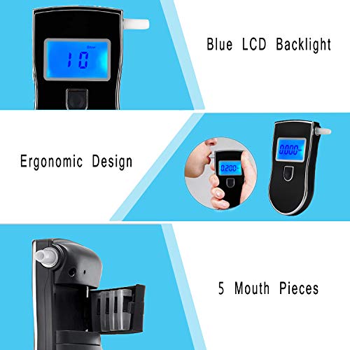 image for N/M Breathalyzer,DOODBI Professional Alcohol Tester,Portable and Easy 