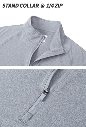 TACVASEN Mens Gym Tops Quick Dry Long Sleeve T Shirts UPF50+ Shirts Running Top for Workout Thin Light Grey,M - Image 5