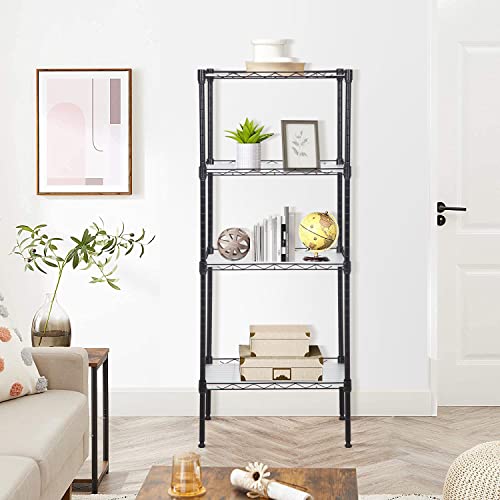 Image of 4-Tier Wire Shelving Unit 44 inch H x 18L x 12D Metal Shelves for Storage with Shelf Liners Adjustable Small Storage Rack Shelf Organizer for Closet Pantry Kitchen, 600Lb Capacity, Black