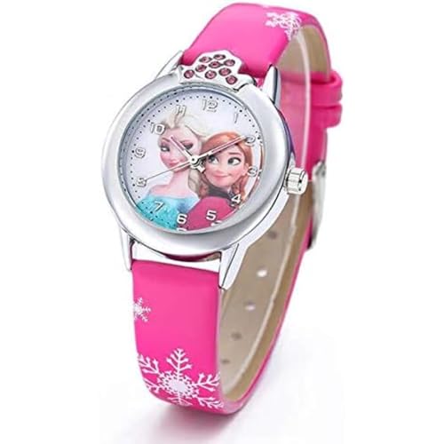 Genérico Reloj Elsa y Anna - Reloj para niña analógico - Reloj de Pulsera Infanti