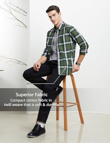 Image of Symbol Premium Men Stylish Checkered Casual Shirt - Regular Fit | Full Sleeve | Pure Cotton | Smart Casual Wear (Available in Plus Size)
