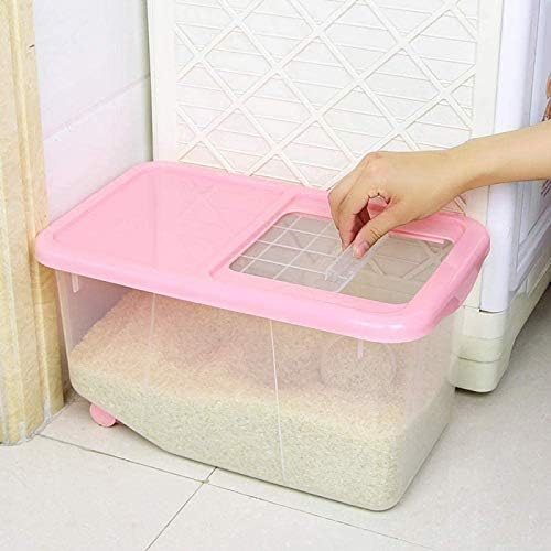Food Storage Barrel, Dry Container, Grain Dispenser, Rice Box Bottom with Wheels Design