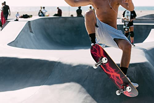 LAYENNE Skateboard, 31 * 8 Zoll Komplettes Skateboard, 7 Schichten Ahorn Skateboard Deck, ABEC-11 Halterung, Geeignet für Erwachsene, Anfänger, Jungen, Mädchen, Jugendliche und Kinder-red