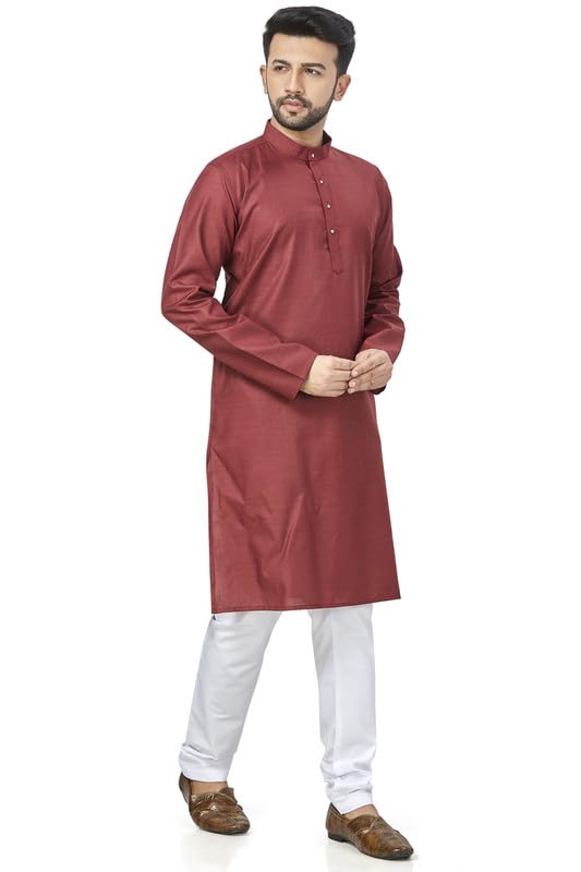 Be Active Men's Solid Brown Kurta Set || Men Kurta Pajama || Men Kurta Pajama Set || Kurta Pajama For Men (N-Rfsk0001 27 Set Xxl)