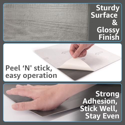 Image of Art3d 10-Pack Peel and Stick Vinyl Floor Tiles (10 Sq.Ft), Taupe Ash
