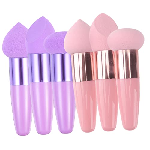 OSOLADY 6個 ビューティーペンセット キット フェイススポンジ パウダーパフ フォーム ピンク 大きい ーションパフ リキッドメイク用 ーションブラシ 乳剤