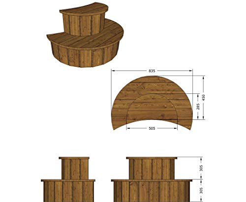 bambus-discount.com Badebottich 200cm mit blauen Fiberglas Einsatz fertig montiert, mit Außenofen - Badefass Hot Tub - 6