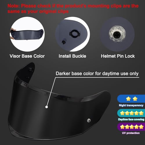 Image of PSLER Stream II Helmet Tinted Visor FF808 Face Shield Replacement for Stream II FF808