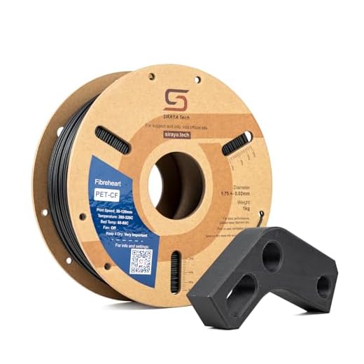 Siraya Tech Fibreheart PET-CF 3D Filament - Carbon Fiber Reinforced, High Strength & Rigidity, Easy Print, Dimensionally Stable, Aluminum Foil Sealed Bag - for Strong and Precise Parts (Black, 1kg)