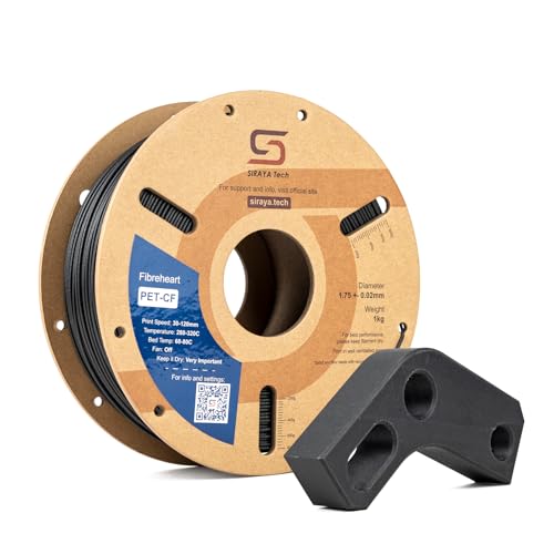 Siraya Tech Fibreheart PET-CF 3D Filament - Carbon Fiber Reinforced, High Strength & Rigidity, Easy...