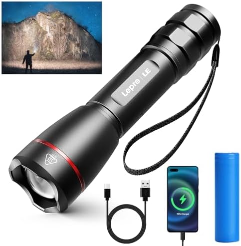 Torcia LED Tattica Militare 10000000LM – Ricaricabile Con Zoom E Impermeabile – Batteria Inclusa