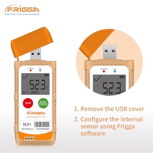 Image of Frigga M2H 5pcs Reusable Temperature Humidity Data Logger USB Digital Temperature Recorder Multi-Use 28800 Points High Accuracy PDF CSV Report