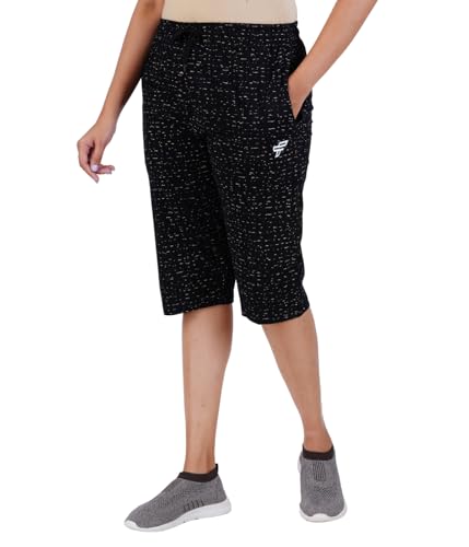 Image of FEEL TRACK Women Cotton Regular Fit Printed Capri (Pack of 1)