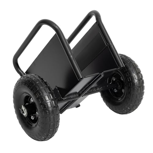 Yeeoy YEEOY-SLABDOLLY-BLACK Heavy Duty Panel Dolly, Slab Dolly With Handle, 10 Inch Solid Rubber Tires Wheels,1000Lbs Load Capacity All Terrain Moving Cart For Heavy Drywall Sheet & Material Handling cover