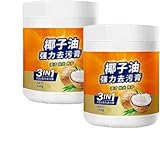 Limpiador potente para cocina, pasta limpiadora y abrillantadora con aceite de coco, limpiador 3 en 1 para acero inoxidable, que elimina las manchas del microondas, el horno y la placa de cocina (2)