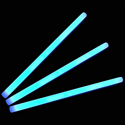 Glow Sticks Bulk Wholesale, 10 12” 15mm Dia. Blue Industrial Grade Jumbo Light Sticks, Bright Color, Glow 14 Hrs, Safety Glow Stick 3yrs Shelf Life, Ideal for Camping & Emergency, GlowWithUs Brand