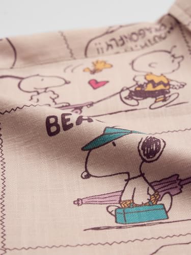 Image of The Souled Store Official Peanuts: Beach Bum Women and Girls Long Sleeve Collared Neck Pink All Over Printed Cotton Boyfriend Shirts