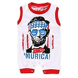 KEKEMI Newborn Baby Boy 4th of July Romper One Piece US Flag Independence Day Infant Boy Jumpsuit Su