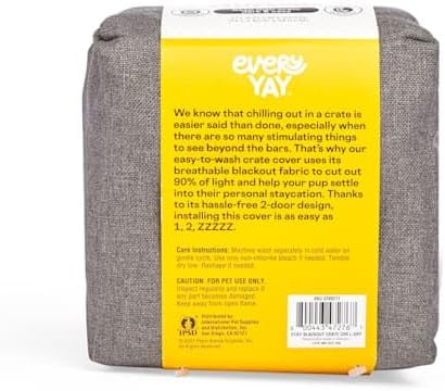 EveryYay by Petco Happy Place Grey Blackout Dog Crate Cover 37" L X 23.5" W X 23" H