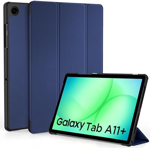 EasyAcc Hülle für Samsung Galaxy Tab A11+ Plus/ A9+ 11 Zoll Ultradünne | PU Leder Schutzhülle mit Standfunktion und Auto Sleep/Wake,Dunkelblau