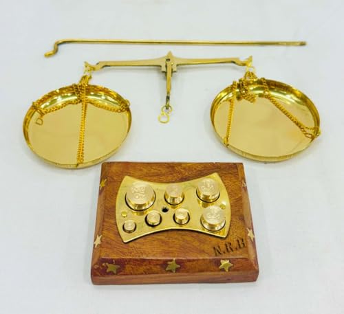 Báscula Antigua Tarazu de Latón y Madera 8 Pulgadas miniatura 3