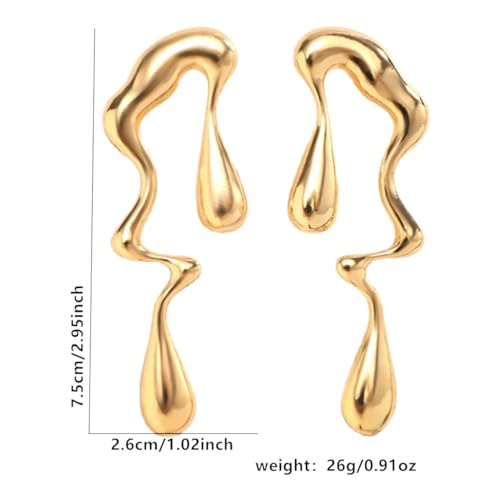 Image of Drop Dangle Earrings Set for Women and Girls | Celebrity Inspired Trendy Stylish Gold Plated Earrings Set Of 1