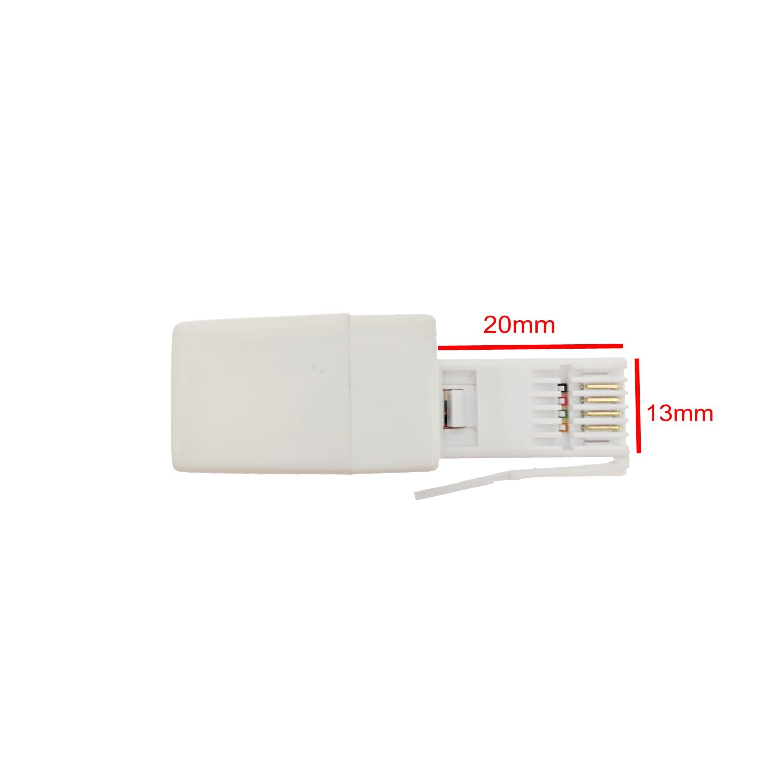 JZK Adaptateur de câble téléphonique RJ11, prise BT 6P4C femelle vers prise mâle, répartiteur téléphonique, câble fixe, convertisseur de port universel, connecteur d'extension, coupleur téléphonique