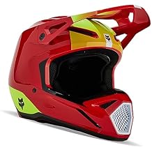 Fox Racing Unisex V1 Motocross Dirt Bike Helmet, Fluorescent Red, Medium