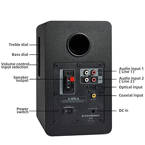 P Prosonic BT30 Enceintes d’étagère Bluetooth Actives, Moniteur de Studio, Platine avec entrée Optique, entrée coaxiale… - Les Beatles, Paul McCartney, John Lennon, RIngo Starr, George Harrison P Prosonic BT30 Enceintes d'étagère Bluetooth Actives, Moniteur de Studio, Platine avec entrée Optique, entrée coaxiale… – Image 8