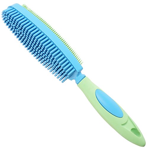 SWEEPA Duo Rubber Brush for Cleaning, Grooming, Lint and Fur Removal. Home and Auto. (Blue-Green)