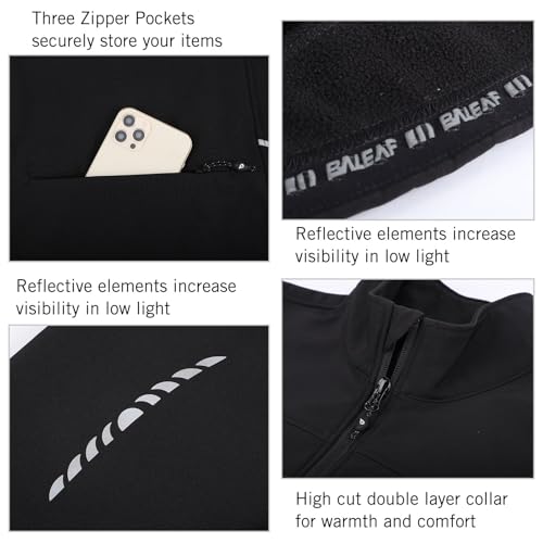 BALEAF Jaqueta de ciclismo feminina à prova de vento, térmica, inverno, corrida, frio, impermeável,