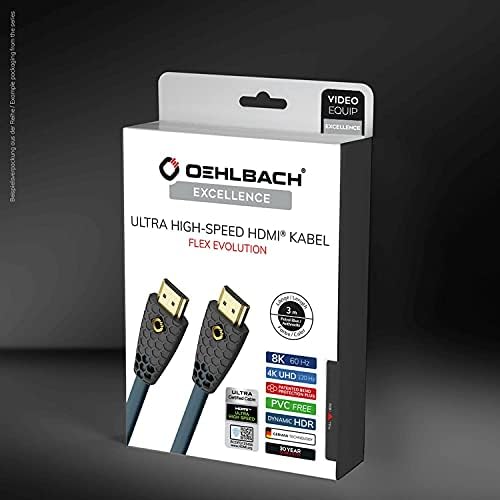 Oehlbach Flex Evolution Ultra High Speed 92601 Kabel Hdmi, Granatowy, 1.5 m