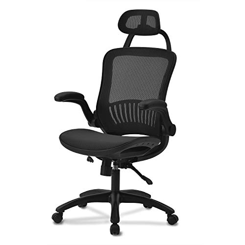 TOPVORK Desk Chair High-back Mesh Office Chair Ergonomic Swivel Chair with Adjustable Headrest & Armrest