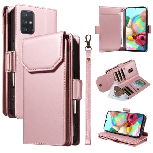 Housse rose Samsung A71 4G avec porte-cartes pour vos sorties et trajets quotidiens