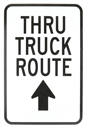 Panneau routier Thru Truck Route avec flèche Brady 124477 pour transit camions