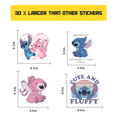 Image of 30 Cute Stitch Laptop Stickers for Cartoon Lovers and Kids. (Stitch)