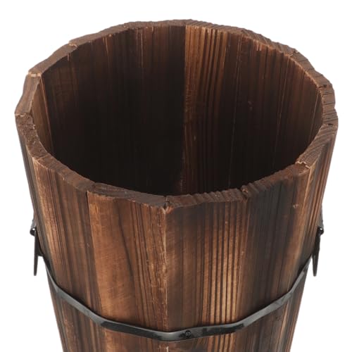 ABOOFAN Wooden Umbrella Stand for Entryway Rustic Umbrella Holder Freestanding Cane Stand Decorative Umbrella Rack Tall Basket Flower Vase for Laundry Bathroom