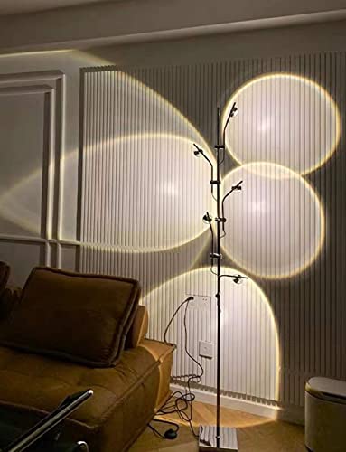 Kitvona Mid Century Modern Floor Lamp For Living Room, Industrial Standing Lamp For Bedroom, Boho Ambient Lighting, Cool Mood Lighting With 5 Light Spot, Natural Light With 7 Rgb Color Filter #TOP6